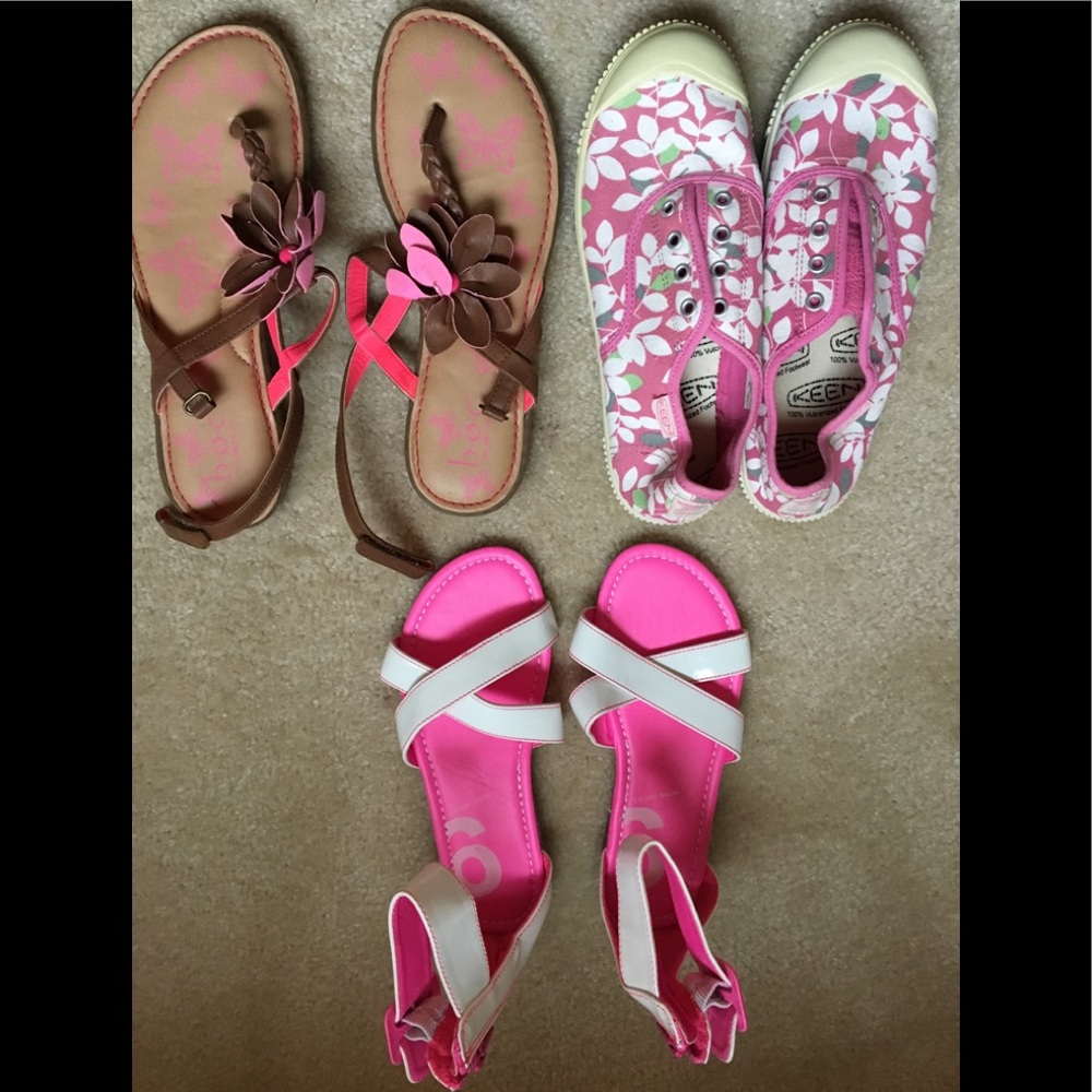 Three pairs of girls shoes